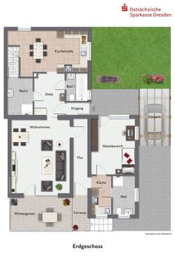 Erdgeschoss möbliert - 