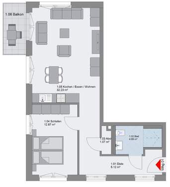 Bild 3 - 2 Zimmer Etagenwohnung in Hamburg