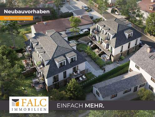 Luftbild - Stilvolle & moderne Gartenwohnung im Neubauensemble