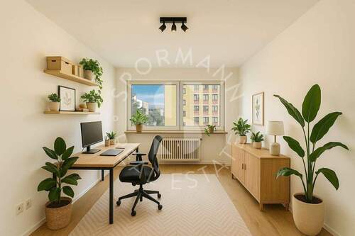 Arbeitszimmer (virtuell möbliert) - Etagenwohnung mit 78,00 m² in Düsseldorf zum Kaufen