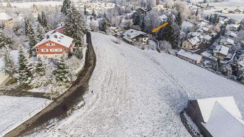 Südwestansicht Luftaufnahme - 7 Zimmer Einfamilienhaus zum Kaufen in Scheidegg