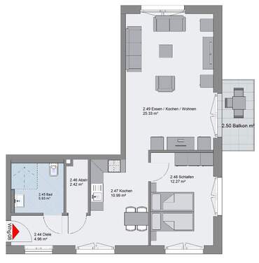 Bild 3 - 2 Zimmer Etagenwohnung in Hamburg