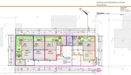 Teilungsplan - 3 Zimmer Reihenendhaus in Biebesheim am Rhein