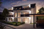 Illustration Straßenseite - Erstbezug! Hochwertige 3 Zimmer Neubauwohnung, Designküche & Carport in Sindelfingen