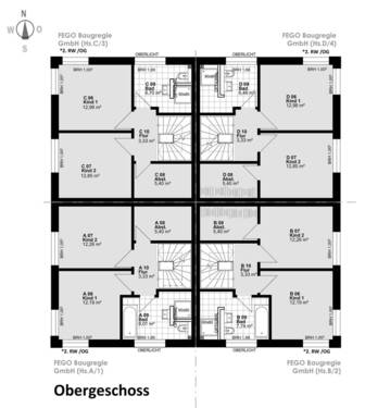 Obergeschoss - 6 Zimmer Doppelhaushälfte in Hamburg Niendorf