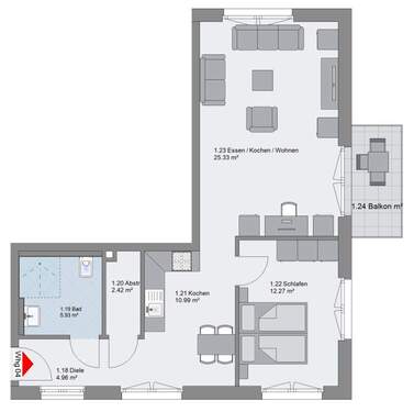 Bild 3 - 2 Zimmer Etagenwohnung in Hamburg