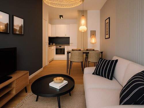 Living Room Kitchen - 1 Zimmer Etagenwohnung zum Kaufen in Berlin