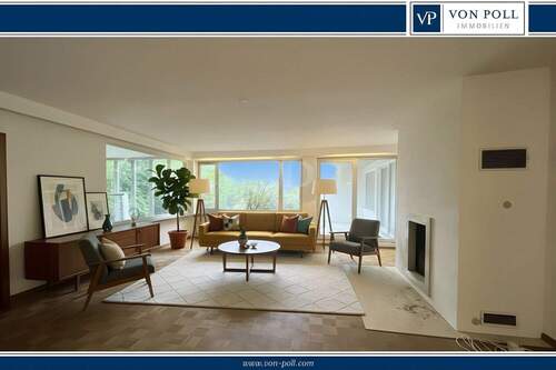 Wohnzimmer (virtuelle Möblierung) - Architektur mit Charakter - Natur vor der Tür, Stadt ganz nah