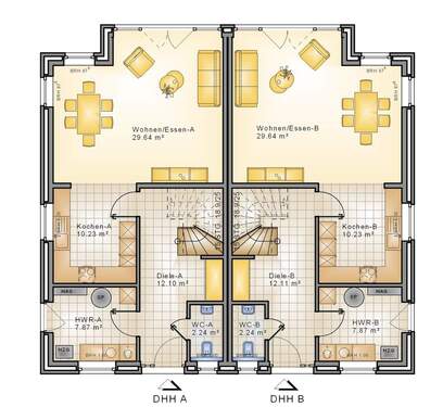 Erdgeschoss - 4 Zimmer Doppelhaushälfte in Wiefelstede