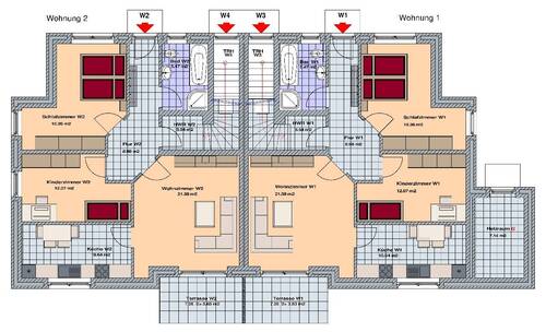 Erdgeschoss Whg. 1 + 2 - 
