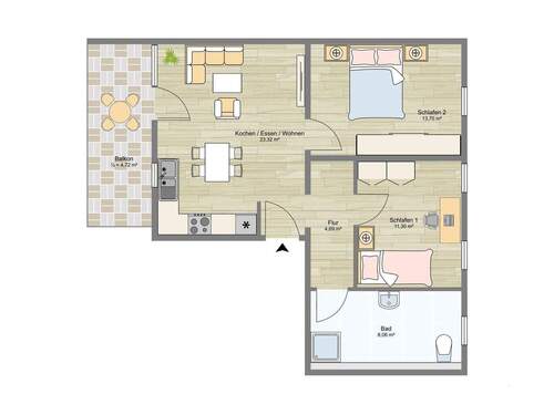 Bild 2 - Etagenwohnung mit 66,60 m² in Sondershausen zur Miete