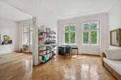 Wohn- und Arbeitszimmer mit Balkon - 