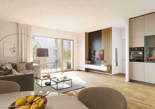 Wohnzimmer - Etagenwohnung mit 66,40 m² in Berlin zum Kaufen