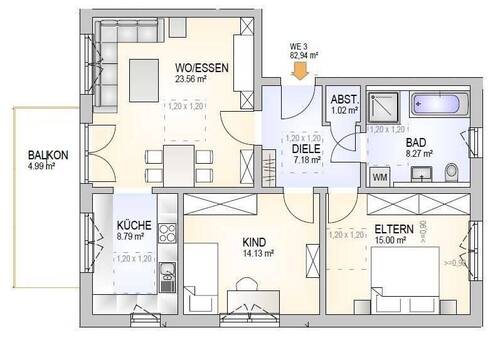 Grundriss - Familienfreundliche Wohnung in Neuprüll!