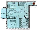 Grundriss - 2 Zimmer Etagenwohnung zum Kaufen in Zwickau