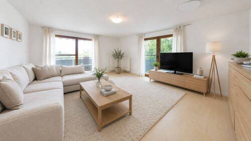 Wohnzimmer visualisiert - Etagenwohnung mit 74,00 m&sup2; in Breisach am Rhein zum Kaufen