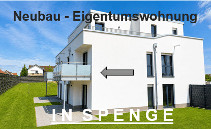 Süd - Westbalkon - IN SPENGE: 3 Zi. Neubau - ETW. Zum Einzug bereit. Mit Südbalkon.