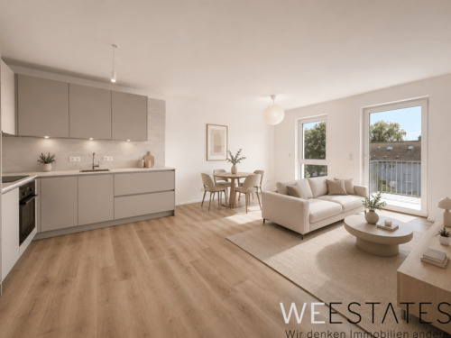 Wohn- und Esszimmer - Möblierungsbeispiel - Wunderschöne 2-Zimmerwohnung mit hochwertiger EBK und zauberhaften Sonnenbalkon!