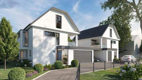 Perspektive Eingang ( Visualisierung ) - Einfamilienhaus mit 182,90 m&sup2; in Gräfelfing zum Kaufen