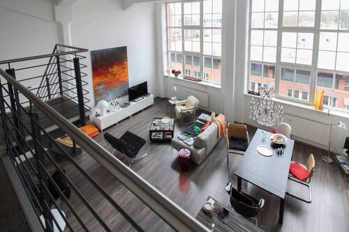 Ausblick Galerie 3.OG - Traumhafte Loftwohnung auf 2 Etagen im Industrial Flair in zentraler Lage Forchheims - Denkmalschutz