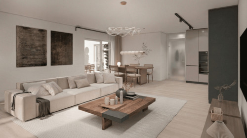 Wohnen_Küche_Essen - NEUBAU: 3-Zimmer Wohnung im Erdgeschoss in Bad Honnef Rottbitze
