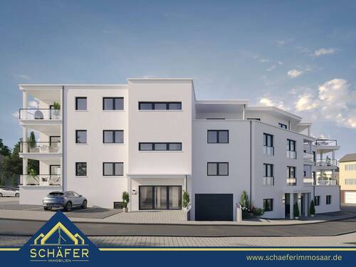 1 - Großzügige Neubauwohnung mit Balkon und 2 Stellplätzen in zentraler Lage von Siersburg zu vermieten