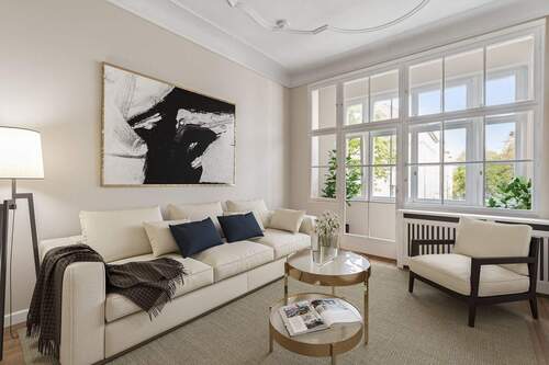 Visualisierung Wohnzimmer - Etagenwohnung mit 140,00 m² in Berlin zum Kaufen