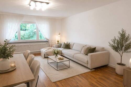 Wohnzimmer - Modernisierte 3 Zimmer Wohnung in zentraler Lage von Bad Homburg