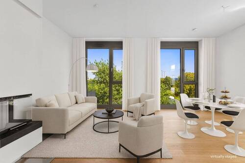 Penthouse Luisenpark living staged - 