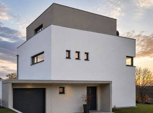Ansicht Westen - Modernes Architektenhaus im Bauhausstil in begehrter Lage von Bad Nauheim - provisionsfrei