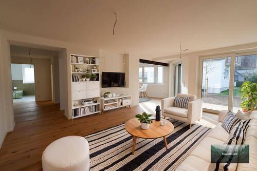 Wohnzimmer EG - 3 Zimmer Mehrfamilienhaus, Wohnhaus in Haar