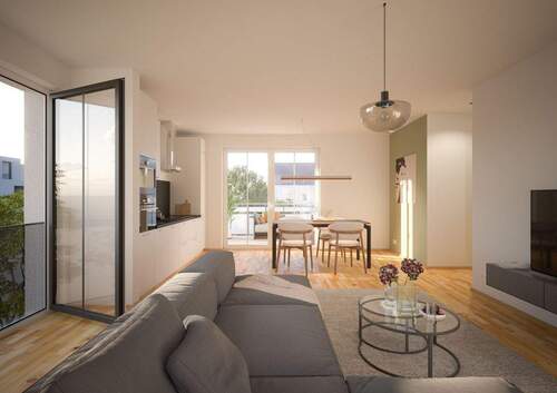 Wohnzimmer_Vorabzug_01.jpg - Terrassenwohnung mit 102,00 m² in Nürnberg zum Kaufen