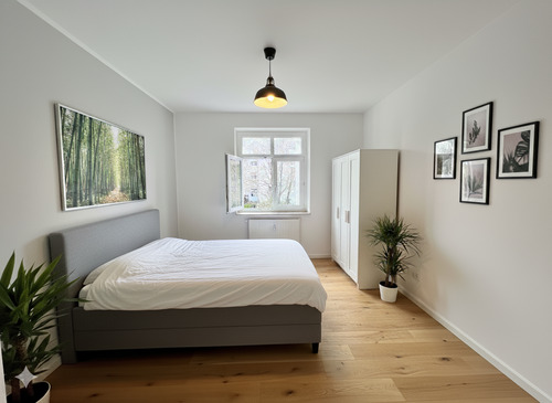 Schlafzimmer - VISUALISIERT mit KI - 3 Zimmer Etagenwohnung in Dresden