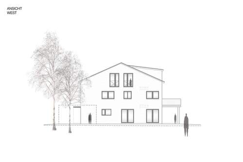 Ansicht West - 7 Zimmer Reihenendhaus in Allershausen