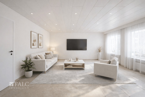 Wohnzimmer (virtuell eingerichtet) - Einfamilienhaus mit 130,00 m&sup2; in Köln zum Kaufen