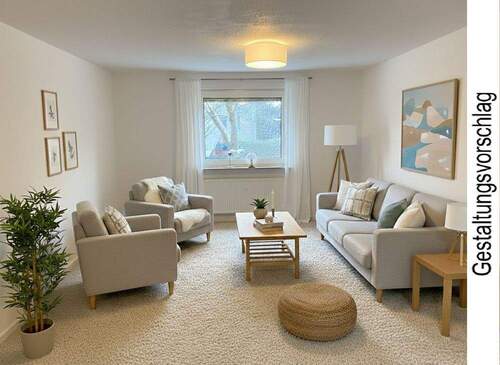 EG: Wohnzimmer Richtung Garten - GESTALTUNGSVORSCHLAG - 