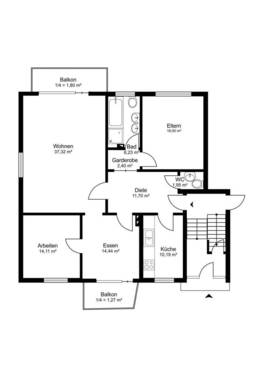 1. Obergeschoss links - 