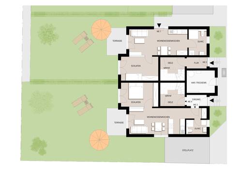Übersicht Erdgeschoss Haus 3 - 