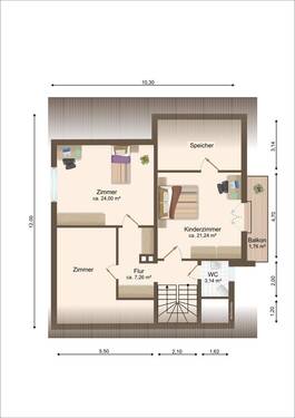 Obergeschoss Hinterhaus - 