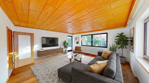 Beispieleinrichtung Wohnzimmer - 5 Zimmer Einfamilienhaus in Wettstetten