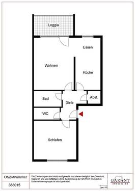 Grundriss - Gepflegte 2 12 Zimmer-Wohnung mit Balkon und PKW-Stellplatz!