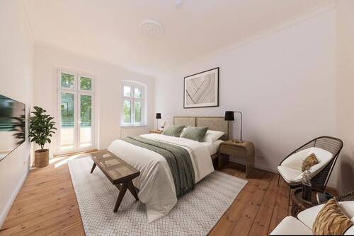 Inspiration Schlafzimmer - Kernsanierter Altbautraum mit hohen Decken, Badewanne & Balkon (sofort provisionsfrei einziehen)