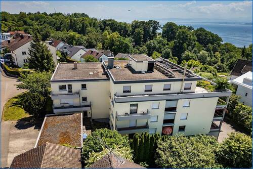 Hausansicht von oben mit Seesicht - Etagenwohnung mit 86,80 m&sup2; in Meersburg zum Kaufen