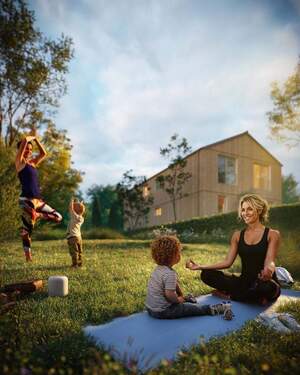 Visualisierung des Zweifamilienhauses Ansicht Schlittenberg - 