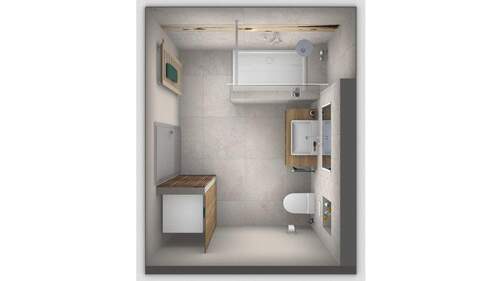 Bad_Whg 6_Ansicht von oben - 4 Zimmer Etagenwohnung in Breuberg / Sandbach