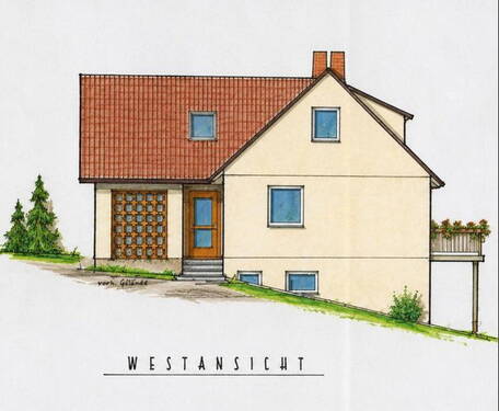 Westansicht - 7 Zimmer Einfamilienhaus in Fuldatal