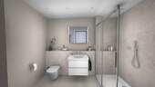 Bad_Whg 4_Dusche Waschbecken - 1 Zimmer-Wohnung mit EBK und Balkon 