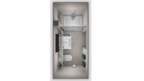 Bad_Whg 4_Ansicht von oben - 1 Zimmer Etagenwohnung zur Miete in Breuberg / Sandbach