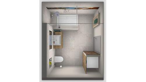Bad_Whg 7_Blick von oben - 3 Zimmer Etagenwohnung in Breuberg / Sandbach