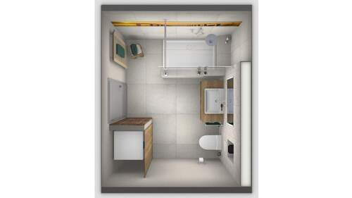 Bad_Whg 3_Ansicht von oben - 3 Zimmer Etagenwohnung in Breuberg / Sandbach